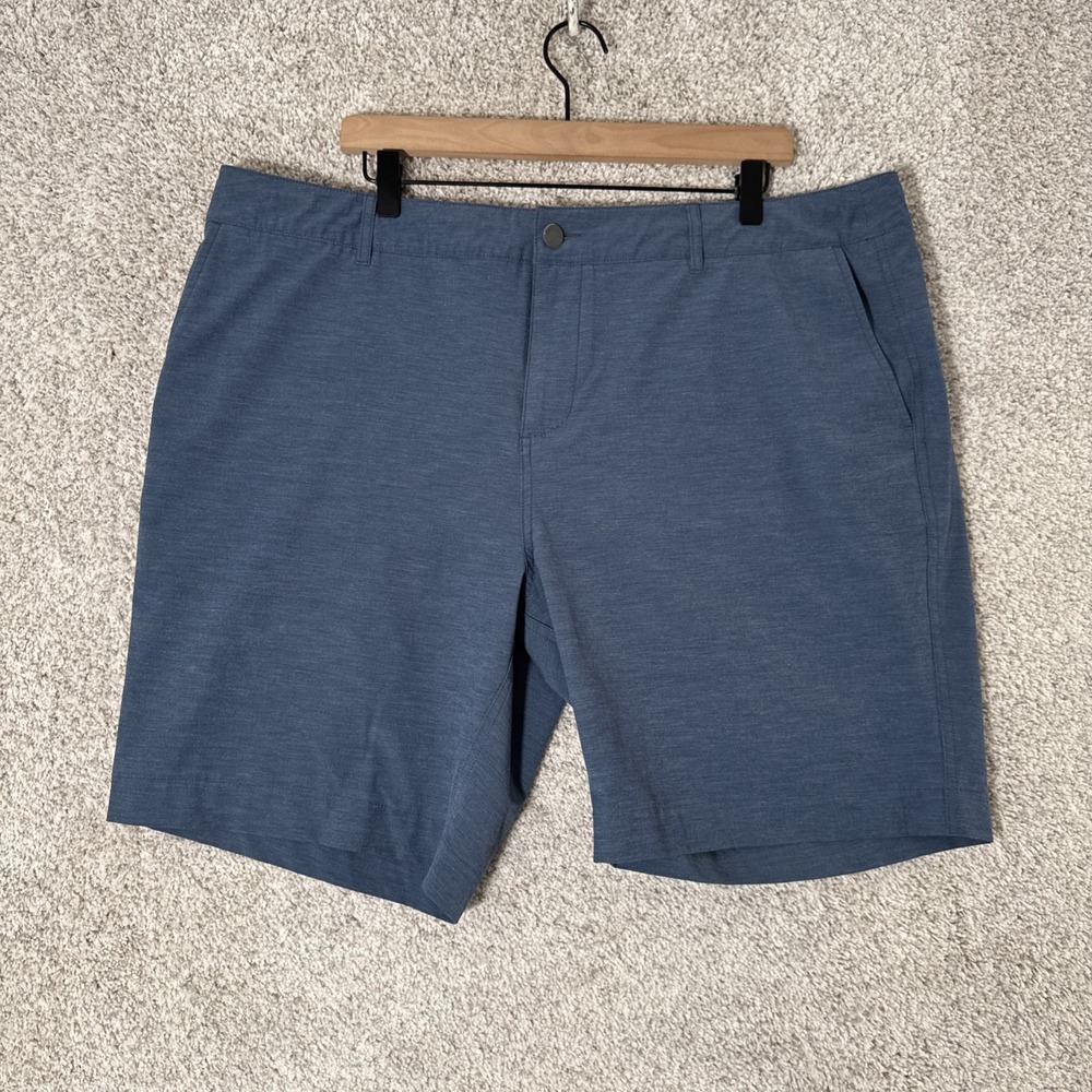 Faherty Mens All Day Shorts Size 40 Blue Chino Drawstring Stretch 8" Inseam